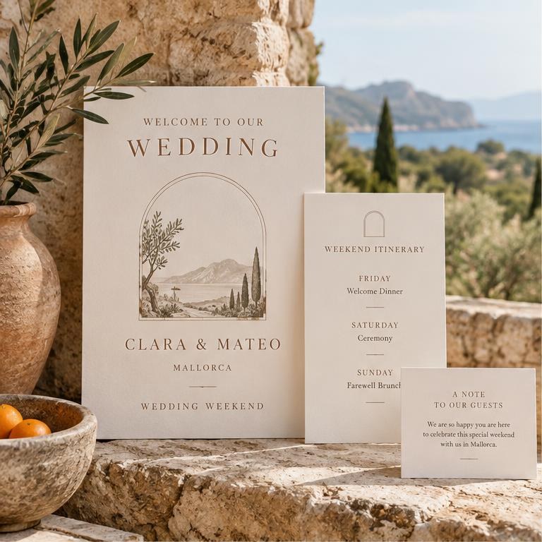 The Mallorca Welcome Collection — Spanish Romance stationery preview
